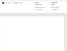 Tablet Screenshot of colonialshutterworks.com